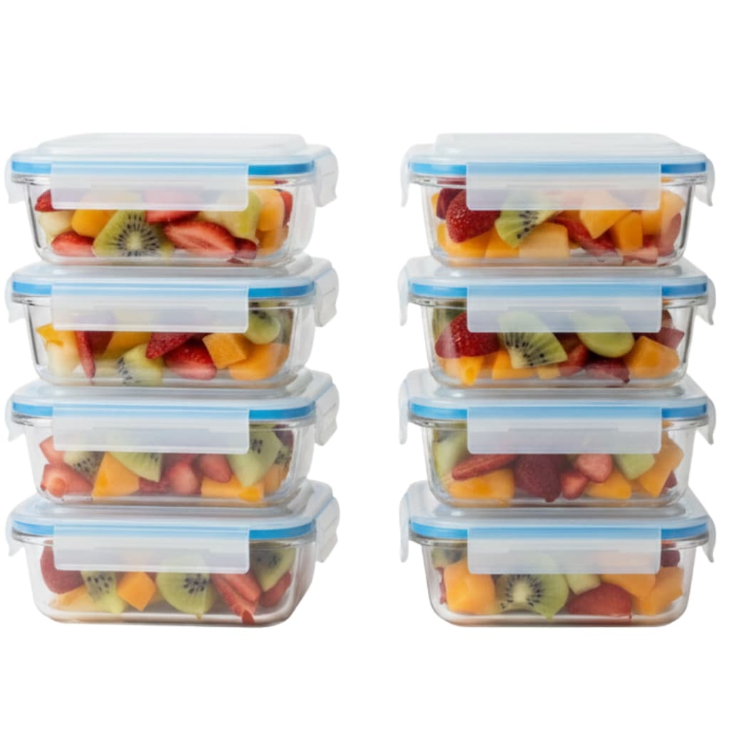 Kit Potes Herméticos Marmita de Vidro 630ml 6 a 10 Unidades