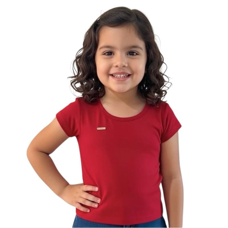 Blusa Infantil Lisa Baby Look em Viscolycra Pura Confortável e Macia Blusas Infantil para Meninas