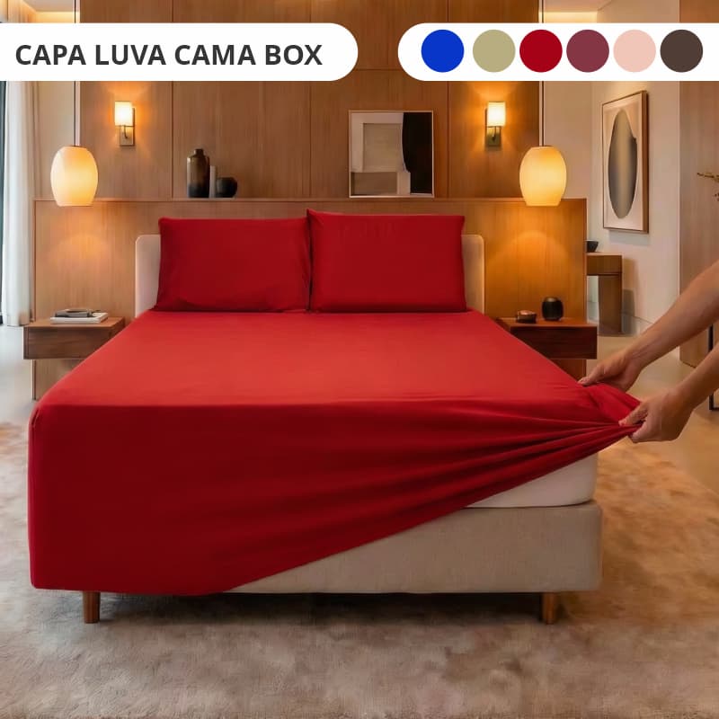 Capa Luva Cama Box Casal Queen Conjugado com 2 Fronhas Direto da Fábrica
