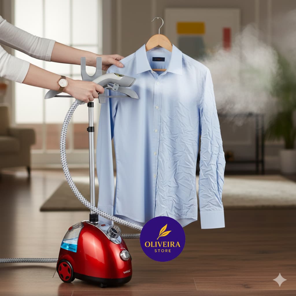 Steamer Vaporizador Duplonível Passador De Roupas Vermelho 110V