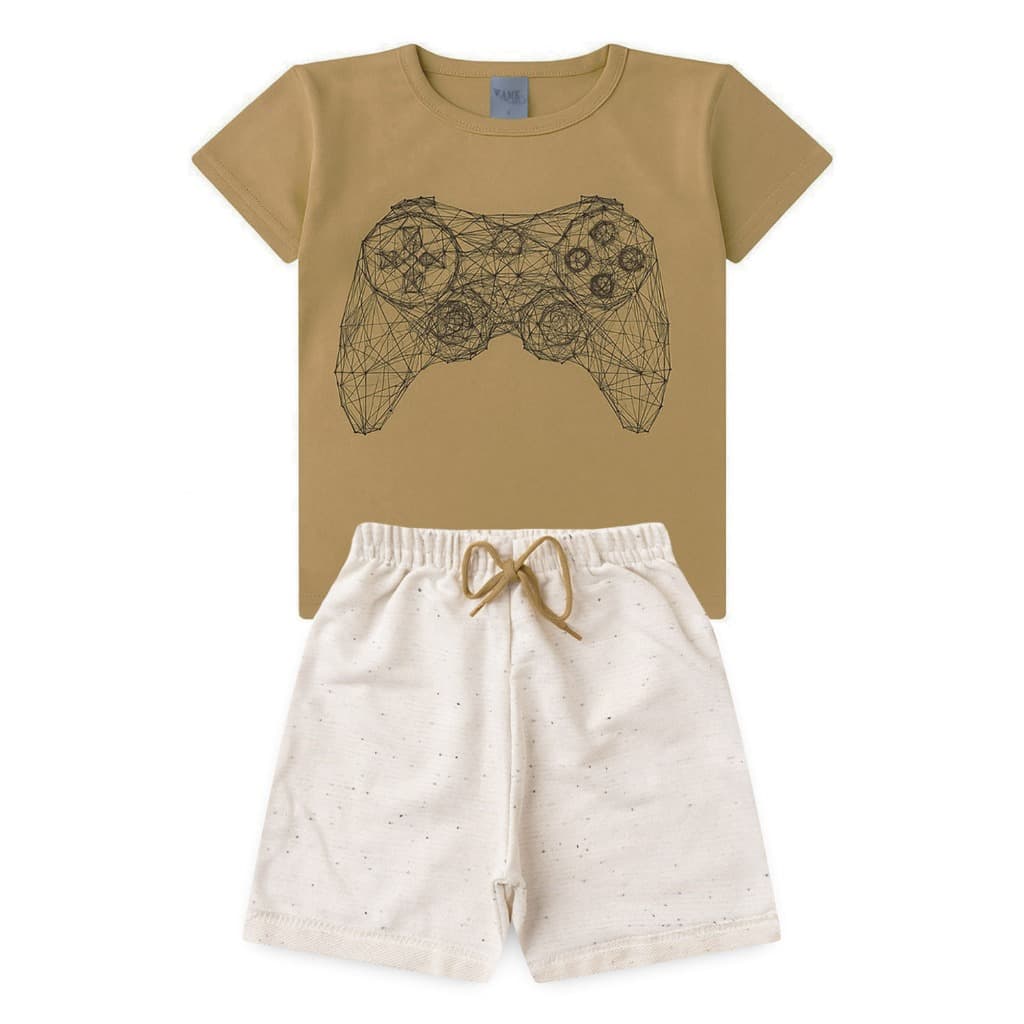 Conjunto Infantil Menino Roupa de Criança masculino Bermuda e Camiseta Atacado Verão L14