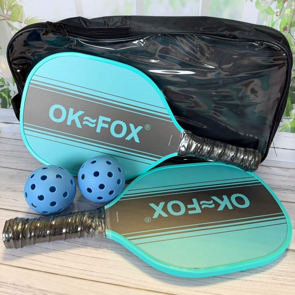 Kit Raquete De Pickleball 2 Raquetes 2 Bolinhas e 1 Bolsa Armazenamento Outdoor Esportivo