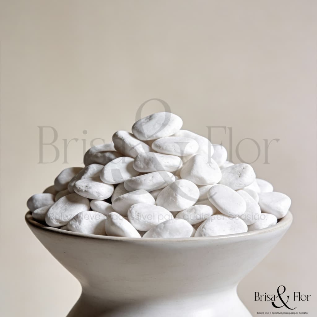 Pedra Branca Seixo Branco Dolomita 2kg Decorativa para Vasos Jardim Paisagismo Terrário Jardinagem
