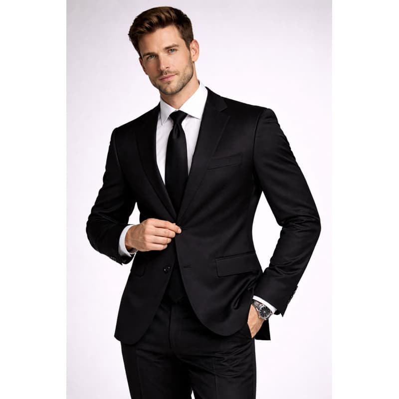 Terno Preto Completo Corte Italiano Qualidade Premium