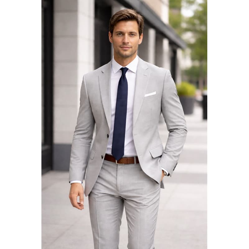 Terno Adulto Cinza Claro Slim