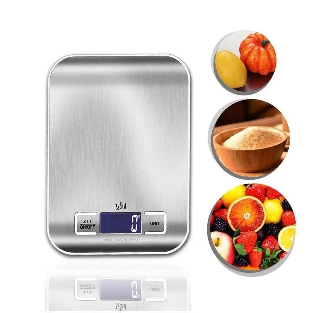 Balança Inox Digital de Cozinha com Visor digital de ate 10 Kg, Alta  Precisão, Alimentos, Confeitaria, Dieta, Fitness