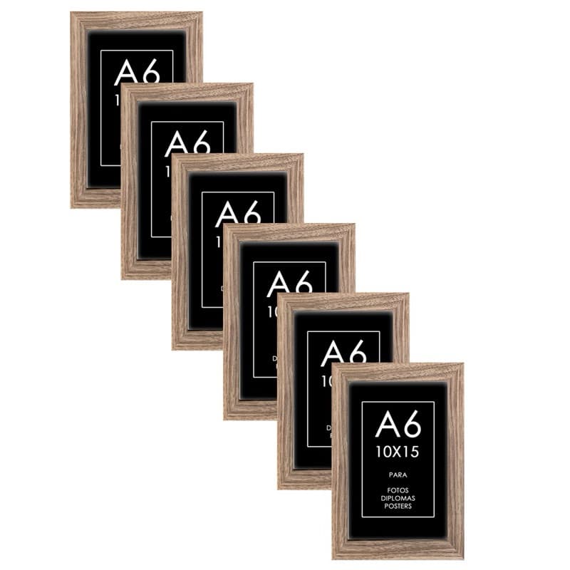 Kit 6 Porta Retrato 10x15 Quadro A6 Com Vidro Ou Acetato