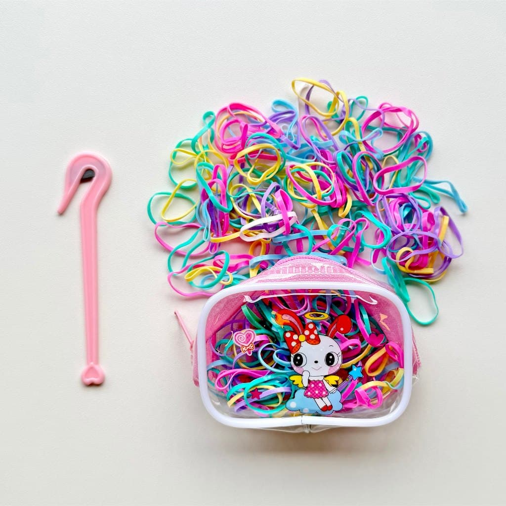 Kit de Elásticos para Cabelo Infantil com Ferramenta de Remoção Segura Removedor de Elásticos