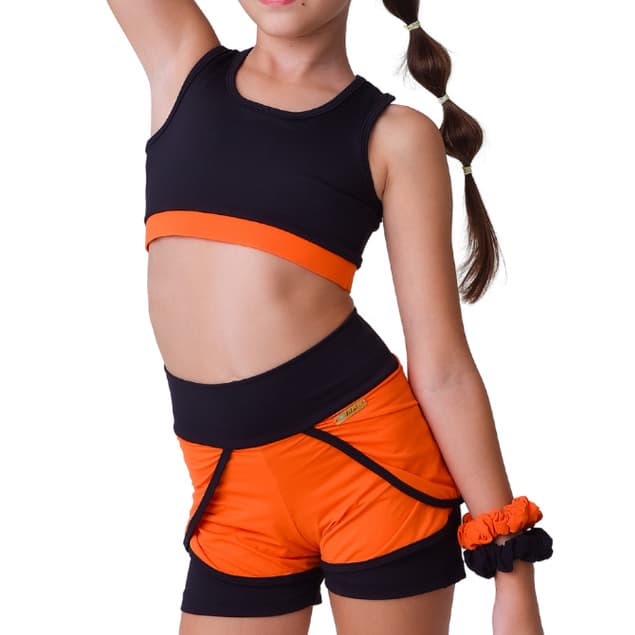 Conjunto Fitness Infantil Feminino Premium I Poliamida Proteção UV50+ I Ginástica, vôlei, dança.