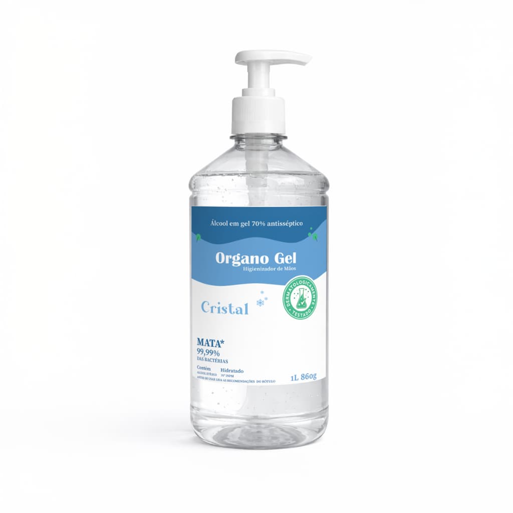 Álcool em Gel 70% - 1L - Antisséptico Para as Mãos Não Gruda Não deixa Melecado