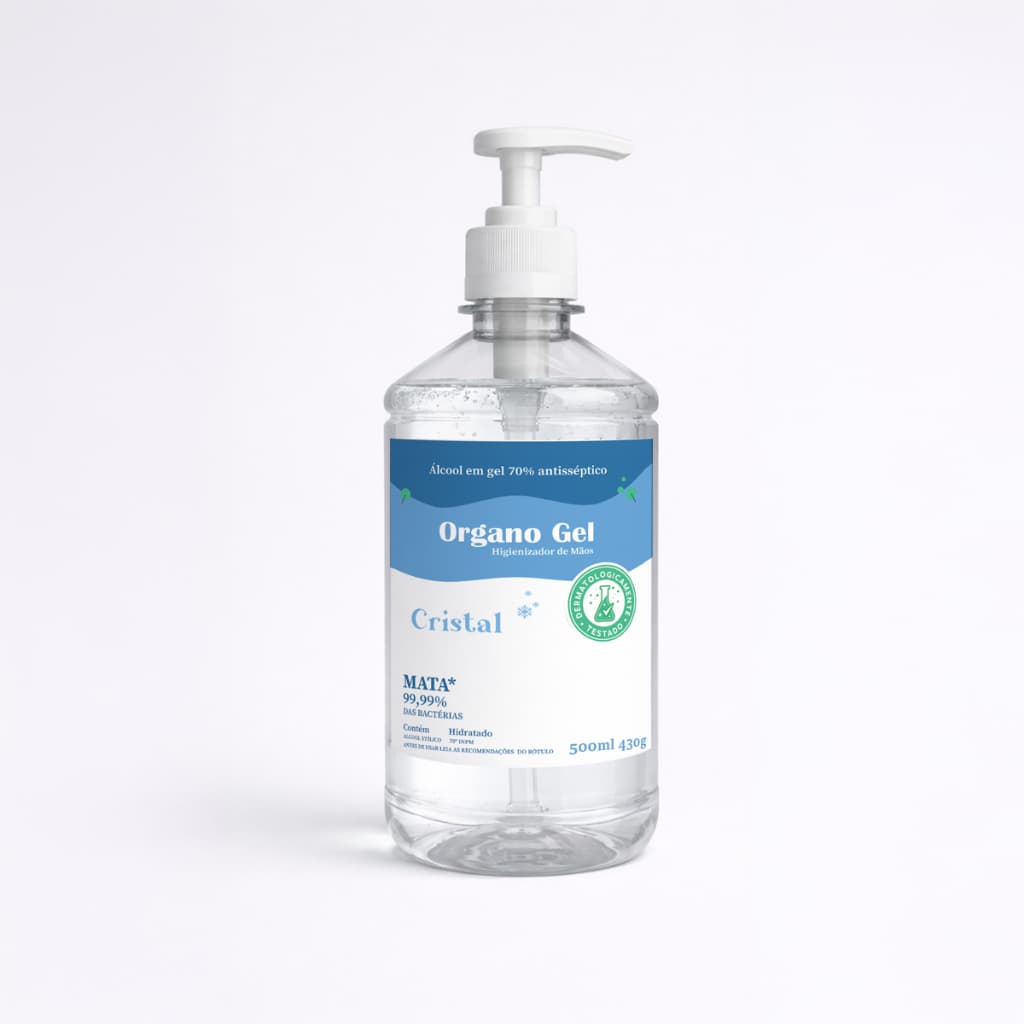 Álcool em Gel 70% - 500ml - Antisséptico Não Gruda e Não Deixa Melecado