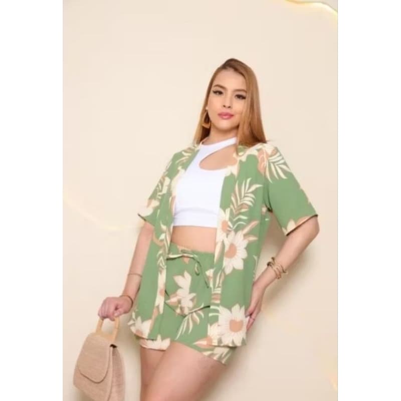 Conjunto 2 Peças Kimono + Short Duna Feminino Estilo Sofisticado Leveza e Conforto para o Dia a Dia | Mais Vendido