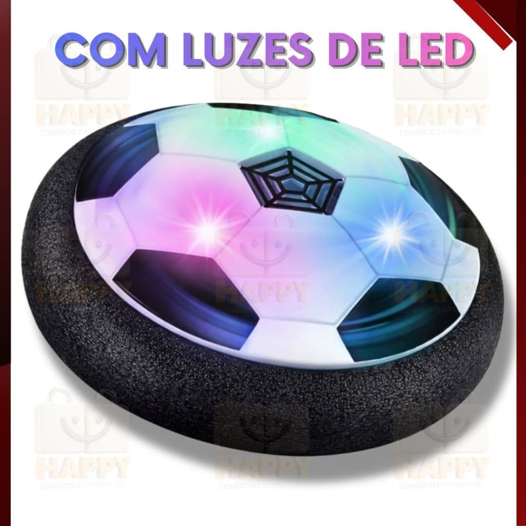 Bola de Futebol Disco Flutuante Elétrica com LED Piscante Brinquedo Infantil para Crianças
