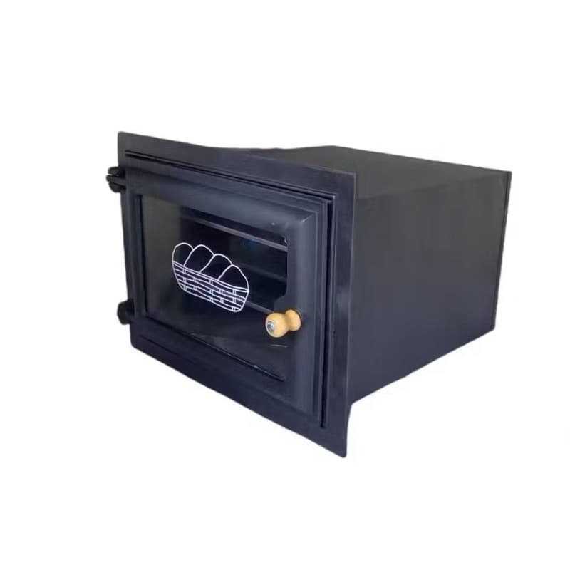 Forno Pequeno Fogão A Lenha 44x39x47 Porta Aluminio C/ Vidro Caixote Aço