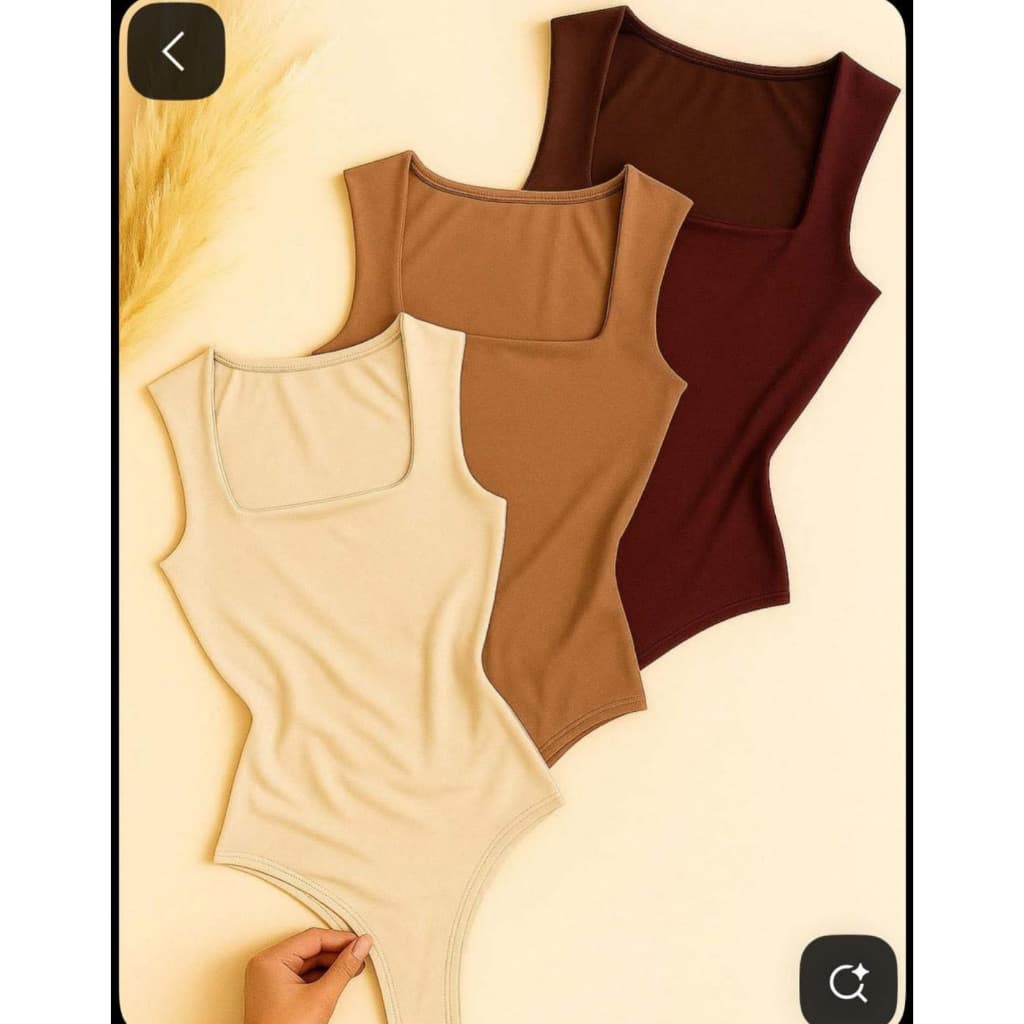 Body Feminino Decote Quadrado Regata Alça Larga Suplex Liso Confortável Tipo Blusa Colada Blusinha