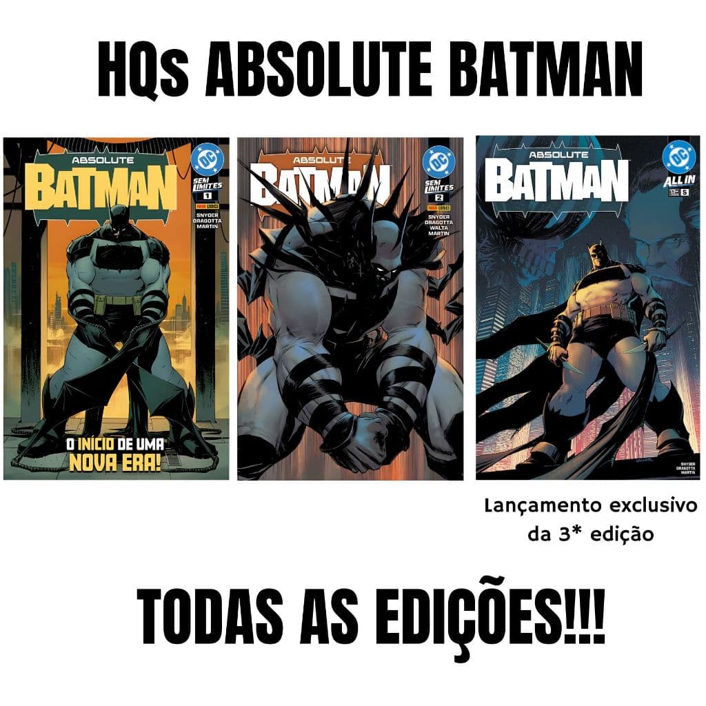 Revista HQ Absolute Batman Original Novo Lacrado Panini Dc Comics Coringa Superman Liga Livro Boneco