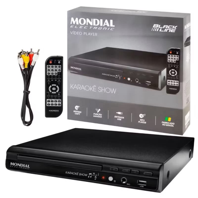 DVD Player Aparelho de Karaokê Mondial D-20 Bivolt