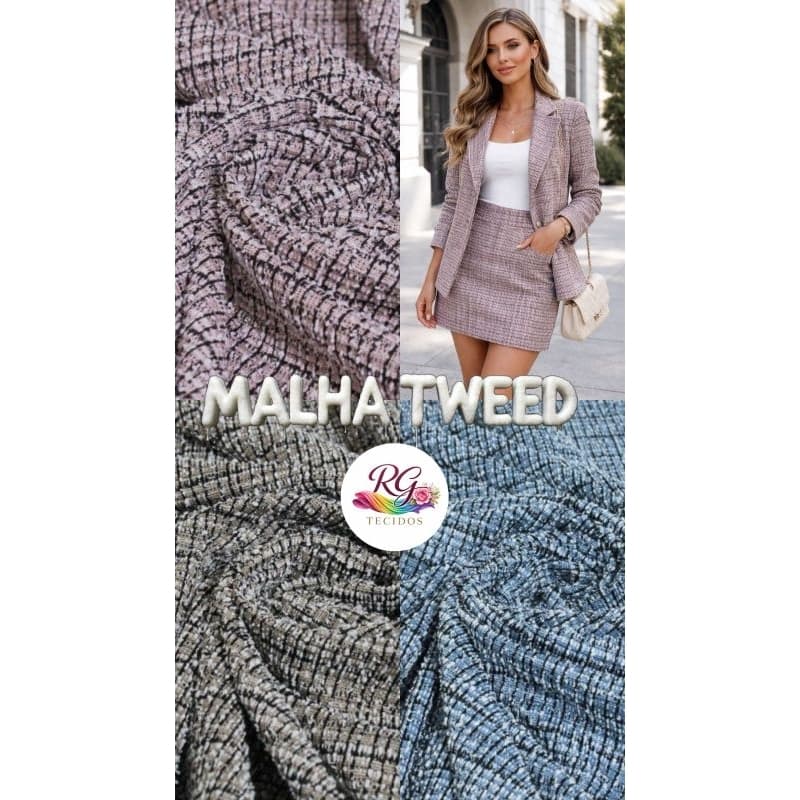 Tecido Malha Tweed 1,50 largura | Roupas de Inverno Sofisticadas, Vestidos, Saias, Blazers