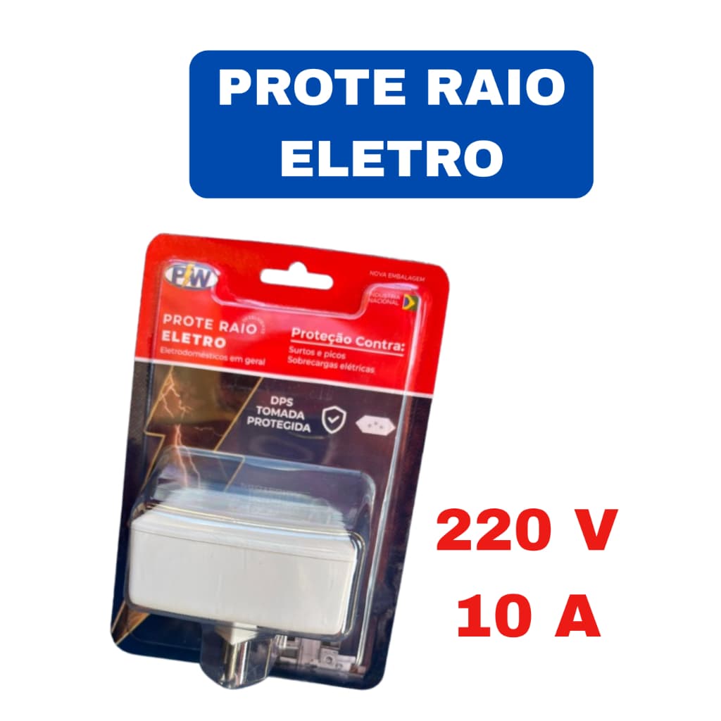 PROTETOR DE RAIO CONTRA SURTOS E PICOS DE SOBRECARGAS ELÉTRICAS 220vV 10A