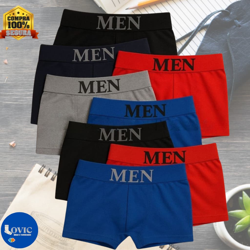 Kit Cuecas Boxer Boxe Box Microfibra Adulto Sem Costura