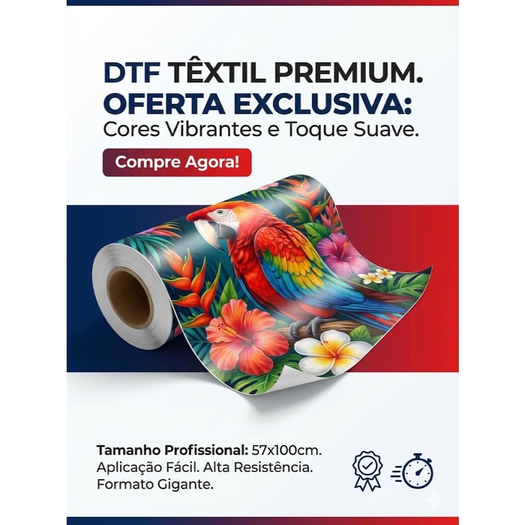 Top Impressão Dtf Qualidade Mimaki 100 X 60 Cm Cor Branco Envio Imediato