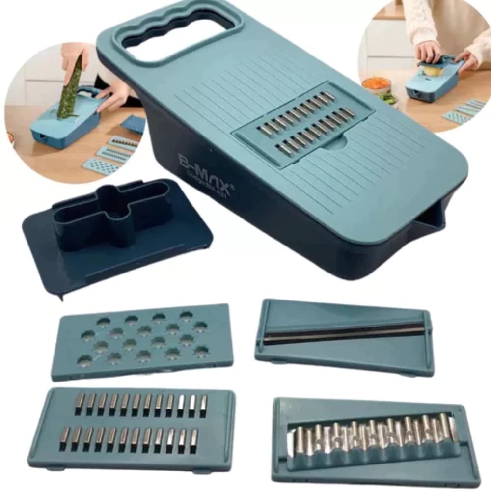 Aparelho multifuncional 5 em 1 ralador, fatiador e triturador, ideal para uso na cozinha, adequado para legumes e frutas