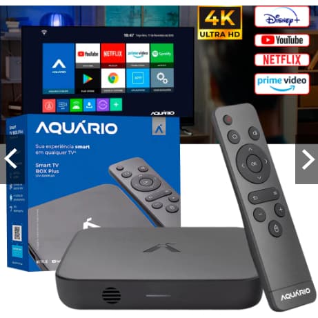 Smart Box TV Aquário STV-3000 Plus 4K Android 11 Wi-Fi HDMI RCA Original NF