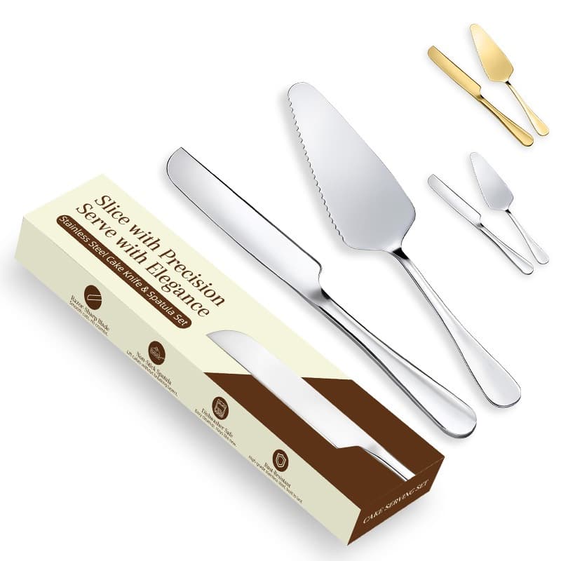 Espátula Aço Inox prateado Para Bolo Torta de Servir 23cm Mesa Posta