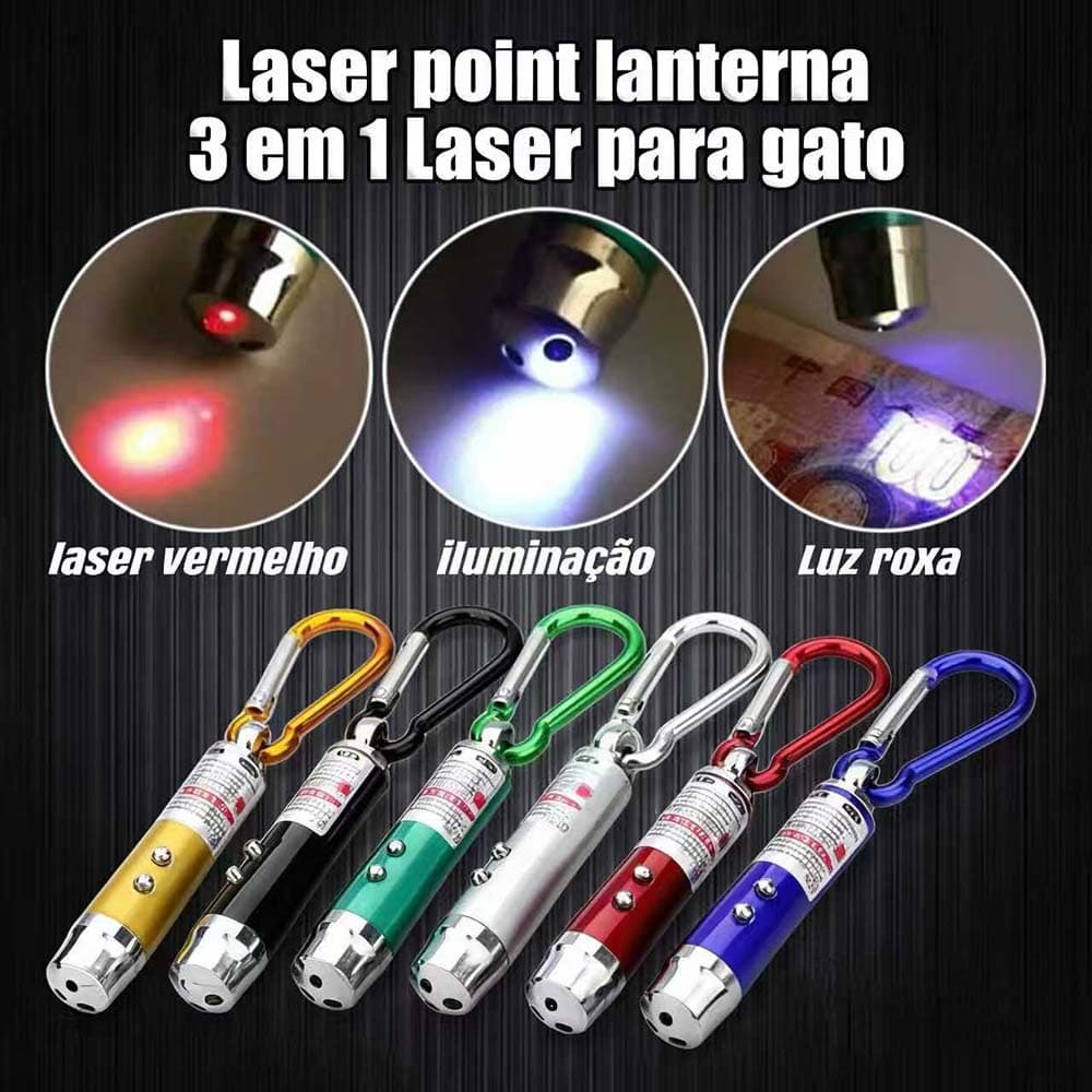 Kit 2/4/6 Laser point lanterna 3 em 1 Laser para gato - Brinquedo Mágico para Gatos！