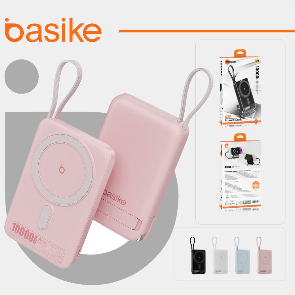 Basike Carregador Portátil 10000mAh  Indução para iPhone/Android Samsung Apple Sem fio Bateria Carga