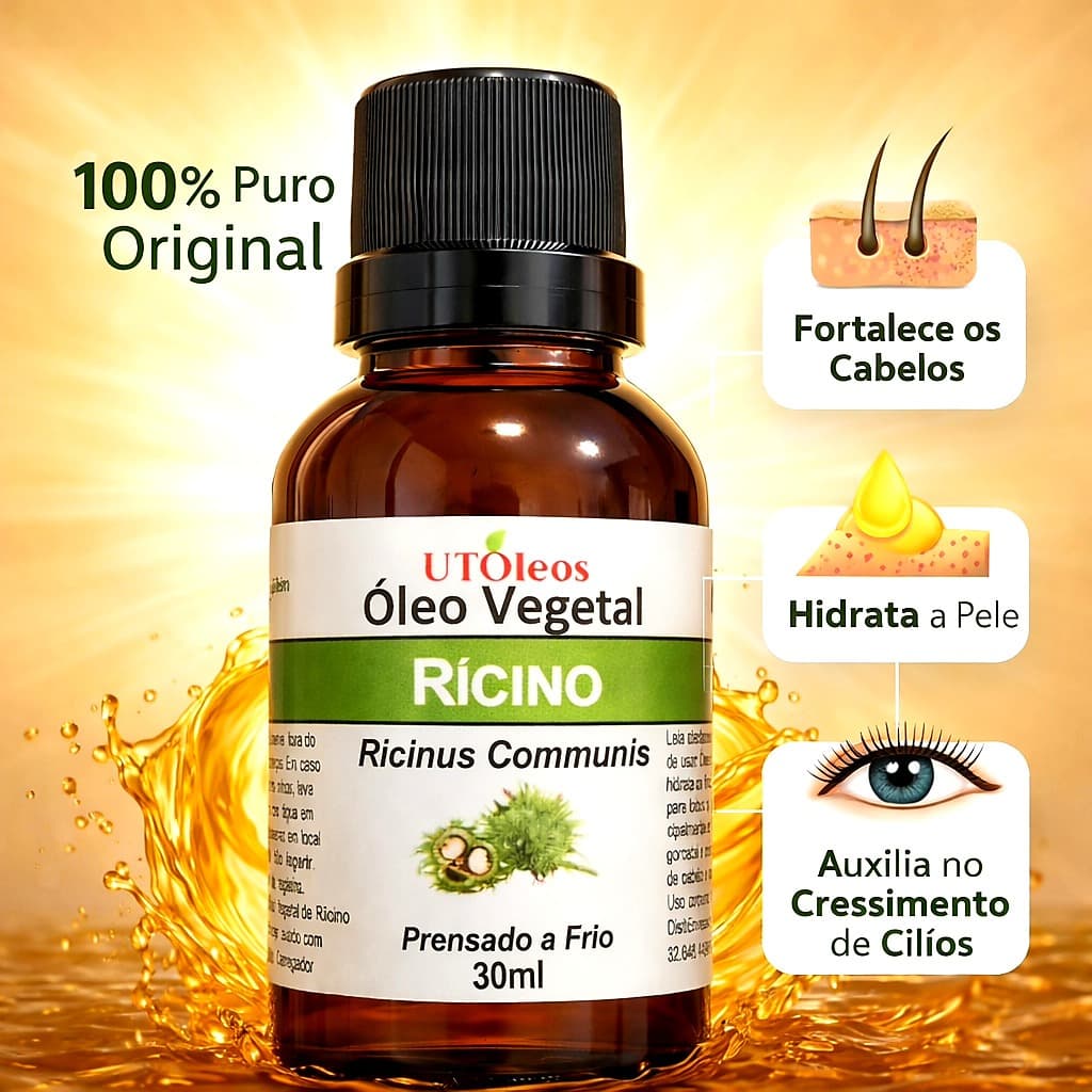 Óleo Vegetal de Rícino Mamona 100% Puro e Natural