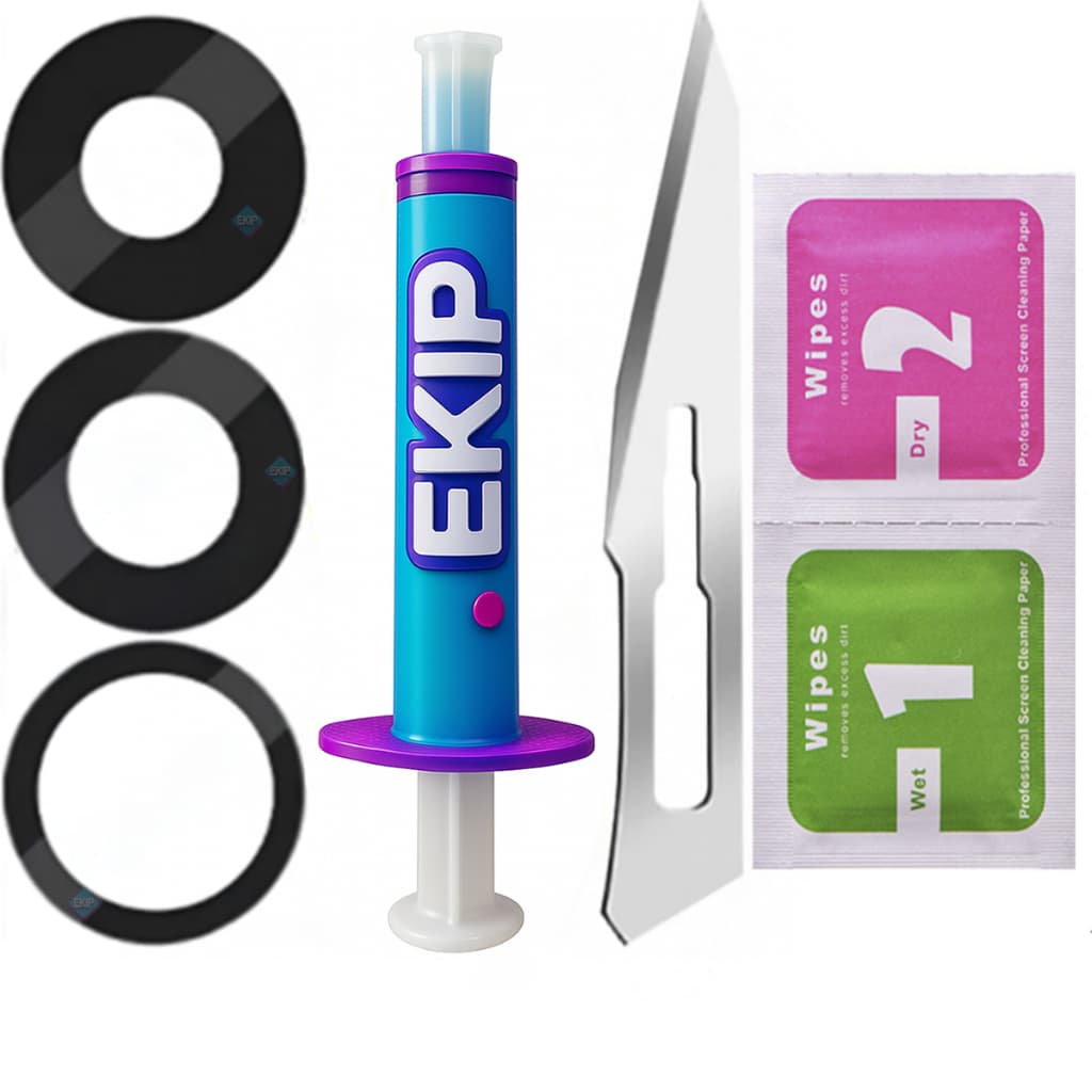 Lente Vidro Camera Traseira Para Iphone 13 Pro / 13 Pro Max + Cola + Kit