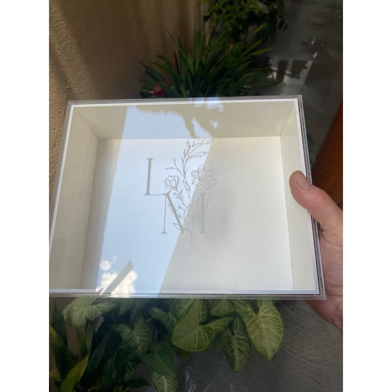 Caixa MDF. Presente, padrinhos, etc Personalizada com Tampa de Acrílico - Gravação a Laser ou Aplique Espelhado