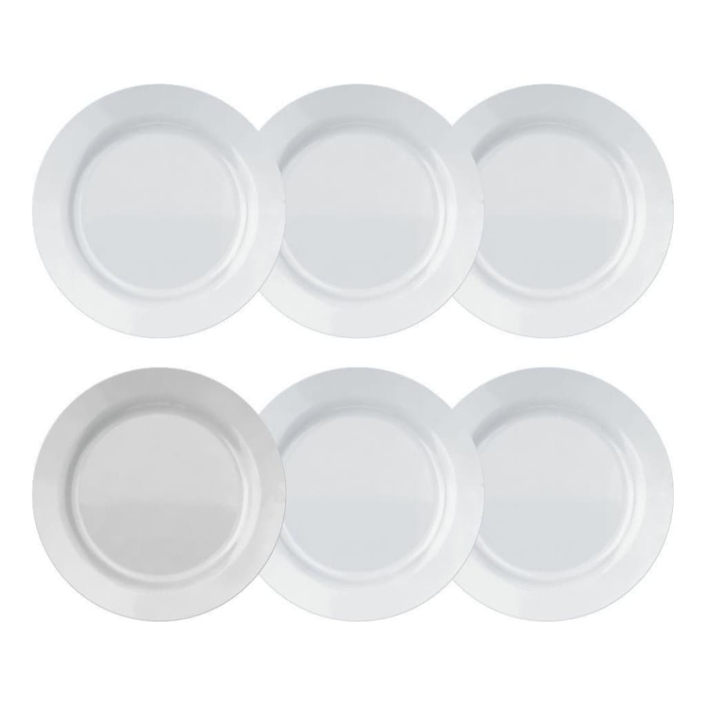 Jogo De Pratos Opaline Menu Raso 24cm Vidro Branco Nadir C/6 Unidades