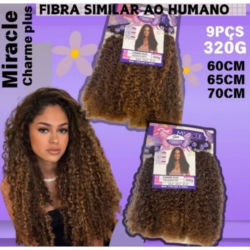 Cabelo CHARME PLUS SLEEK HUMAN HAIR Cacheado Na Tela 70cm