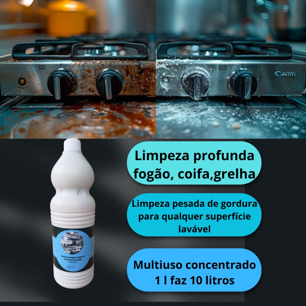 Desengordurante, desincrustante, Potente, limpador de chao, limpa piso, multiuso concentrado 1:10.