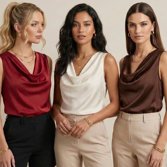 Blusa Feminina Gola Boba Suplex Premium Poliamida Elegante Moda Verão Atual