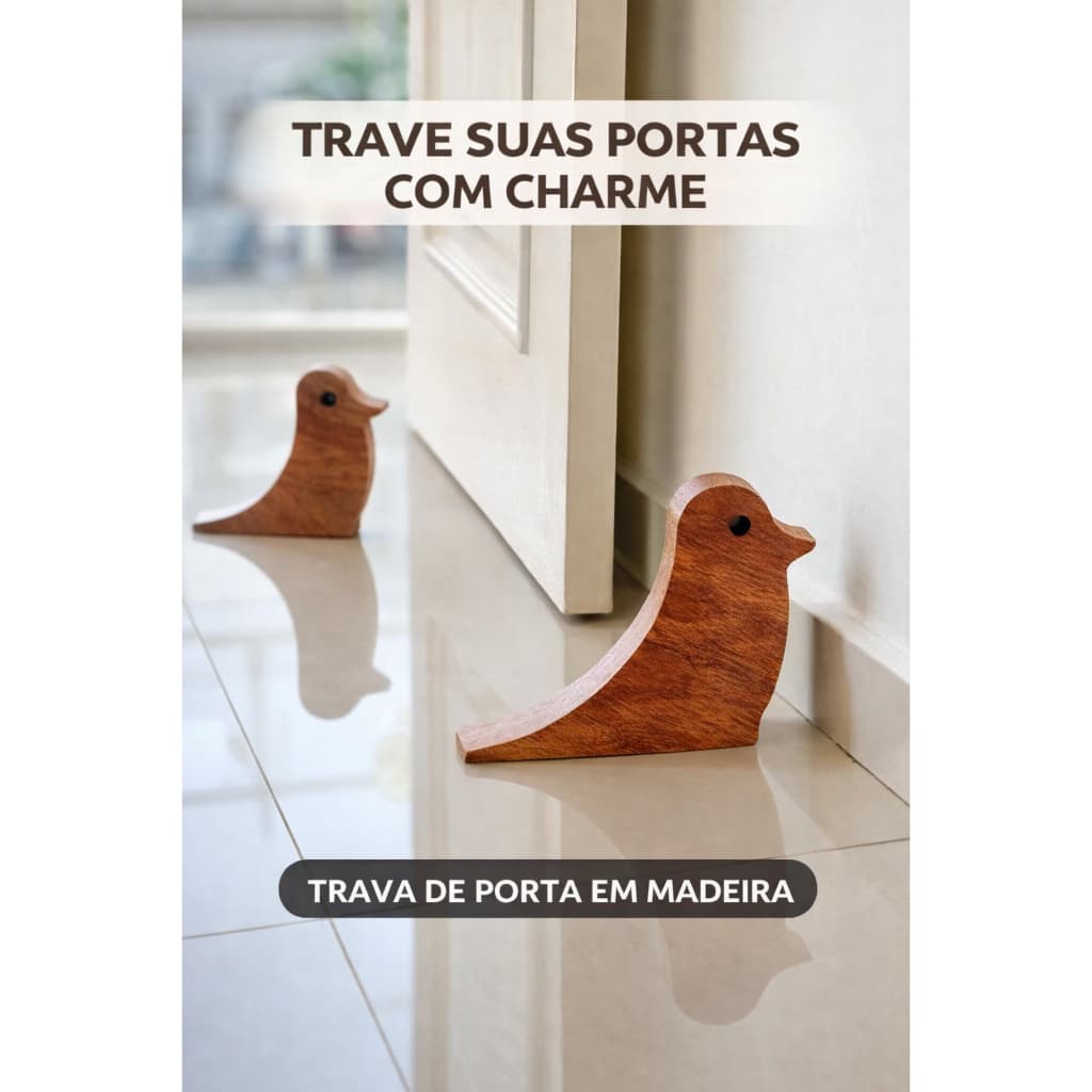 Cunha Batente de porta Passarinho de madeira