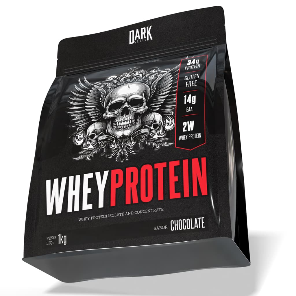 Whey Protein Isolado e Concentrado Refil 1kg Dark Skull