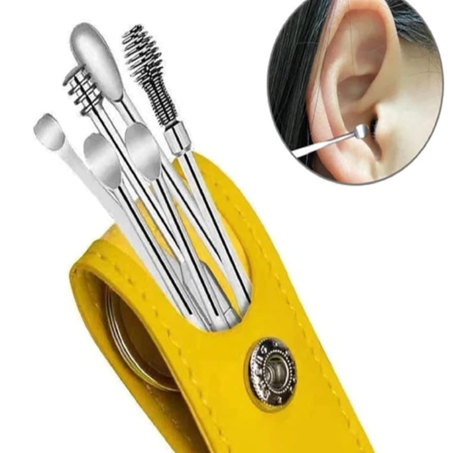 Kit 6 Cotonete Fácil Removedor Limpeza Cera De Ouvido Orelha + Estojo
