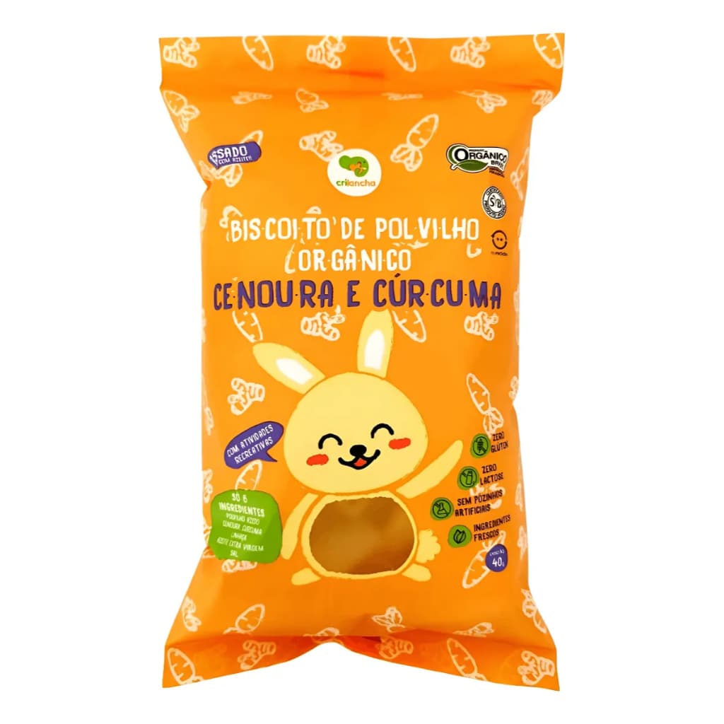 Biscoito Polvilho Crilancha Vegano Assado Org Cenoura 40g