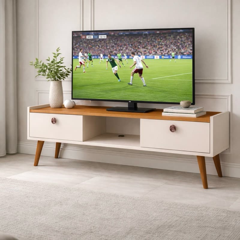 Rack Bancada Vegas Miami 0,90 Com Pés Anti mofo, 1.10 Suspenso Portas basculante Sala Área lazer - Cores