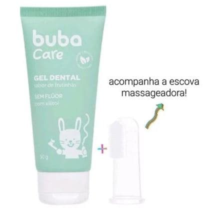 Gel Dental Sem Flúor C/ Escova Massageadora Buba Care