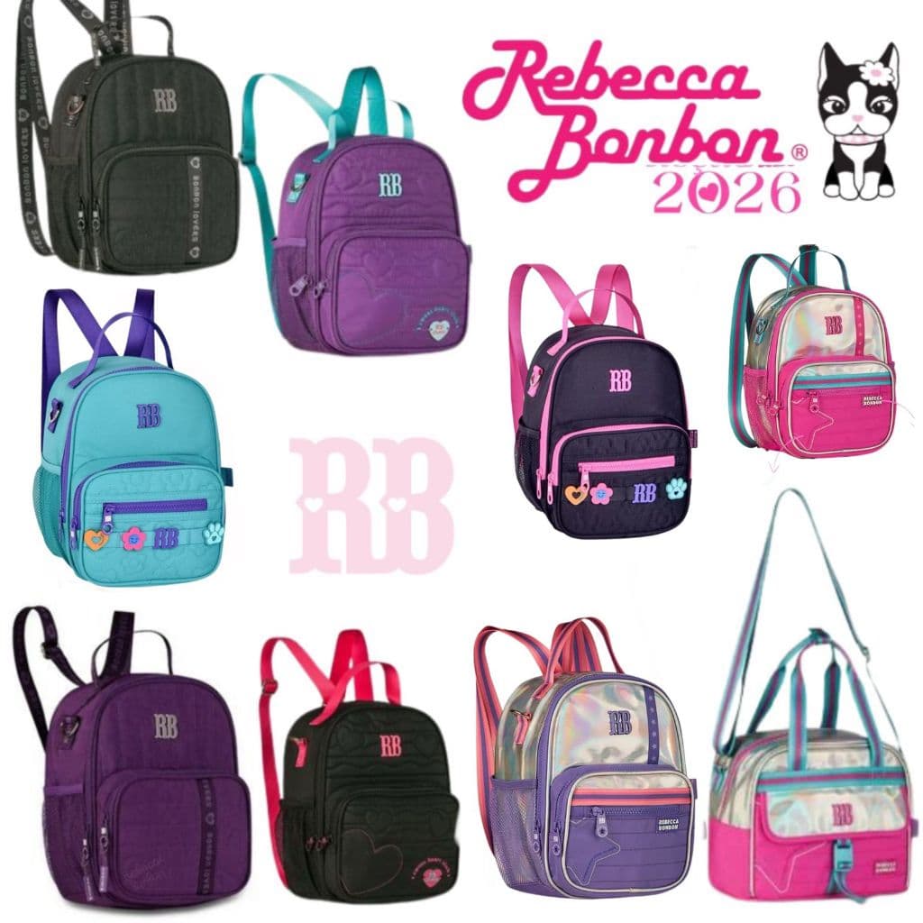 Mochila Escolar Lancheira Térmica Feminina Escolar Rebecca Bonbon Oficial RB
