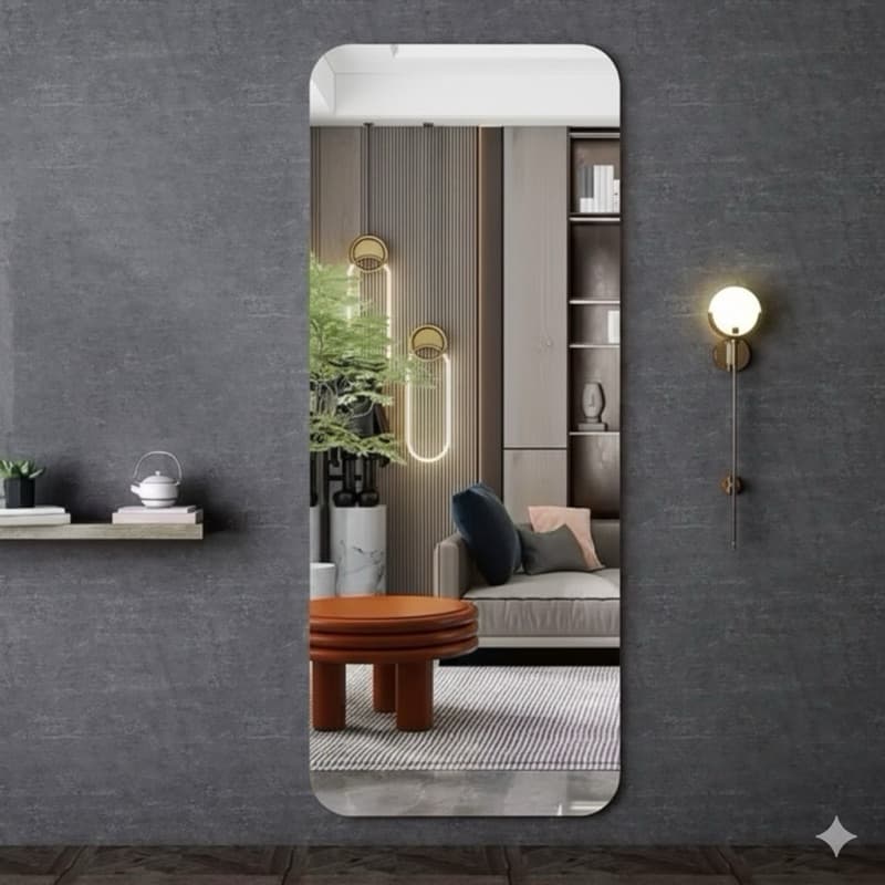 ESPELHO 1 METRO GRANDE RETANGULAR DE VIDRO DECORAÇÃO PARA SALA QUARTO BANHEIRO SUPORTE OU DUPLA FACE