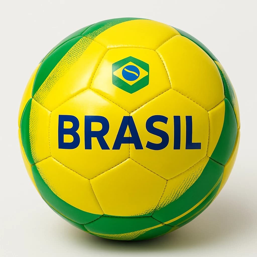 Bola Futebol Brasil Copa do Mundo Couro Sintético Campo Areia N 5 Resistente Verde Amarelo