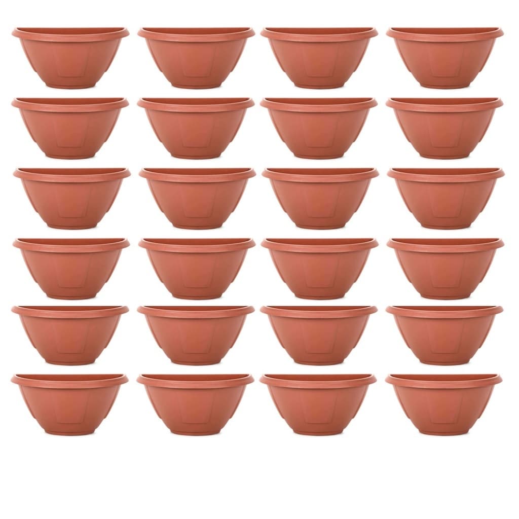 Jogo 10 Vasos de Parede Meia Lua MARROM,  para Jardim Vertical Vaso Plástico Cerâmica