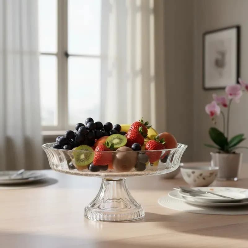 Boleira De Vidro Cristal Com Pé 30 Cm