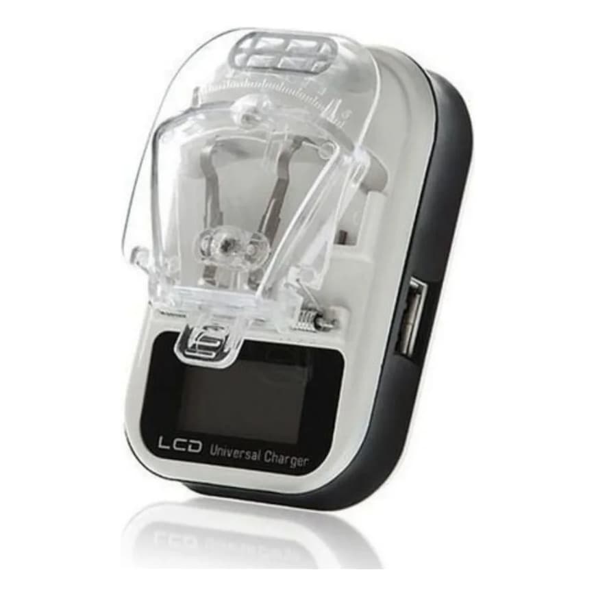 Carregador Universal Portátil Para Baterias Celular Câmeras Lcd Usb