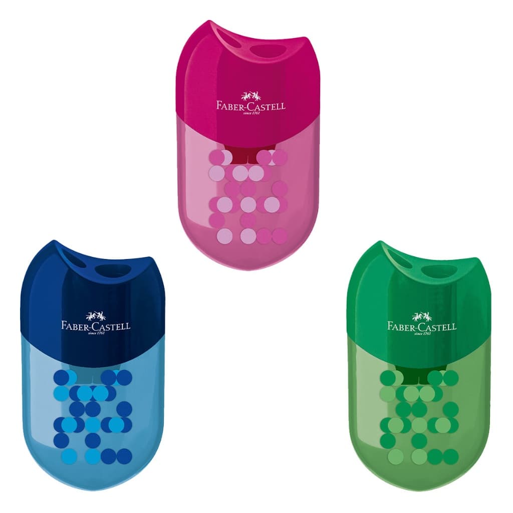 Apontador Duplo com Depósito Grande FABER-CASTELL Two Tone